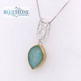 Silver & Gold Necklace with Mother of Pearl